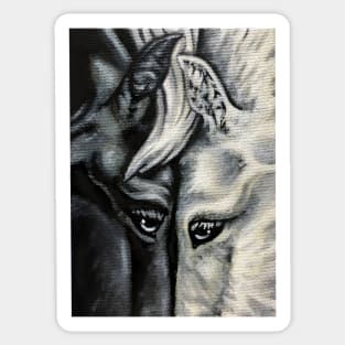 Black and White Horses Sticker